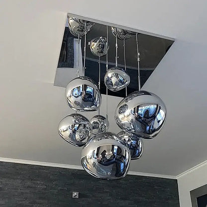 Modern golden glass lava pendant lights for dining room