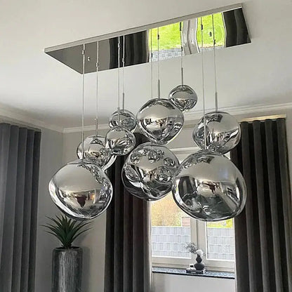 Modern golden glass lava pendant lights for dining room