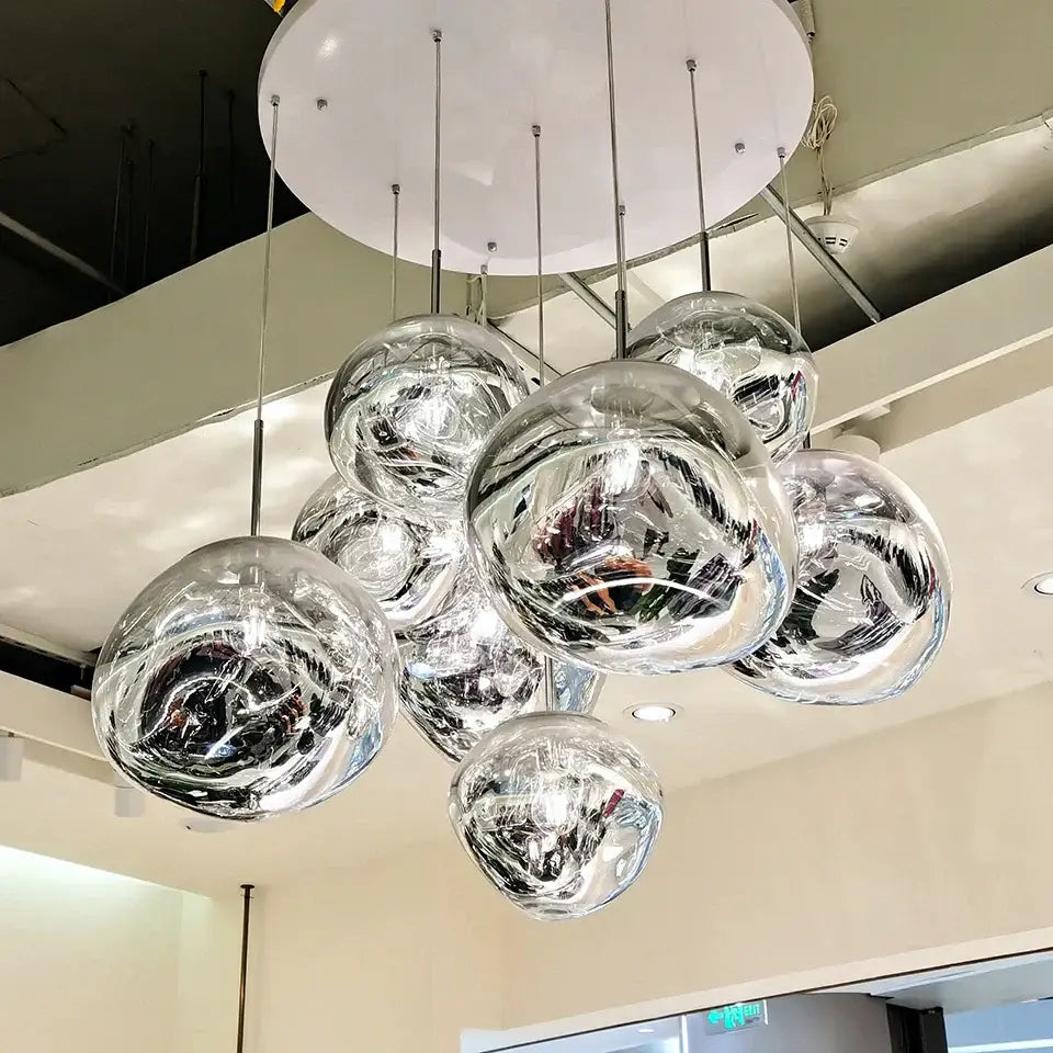 Modern golden glass lava pendant lights for dining room