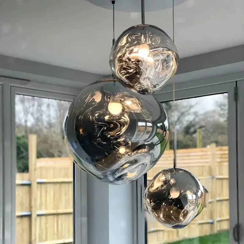 Modern golden glass lava pendant lights for dining room