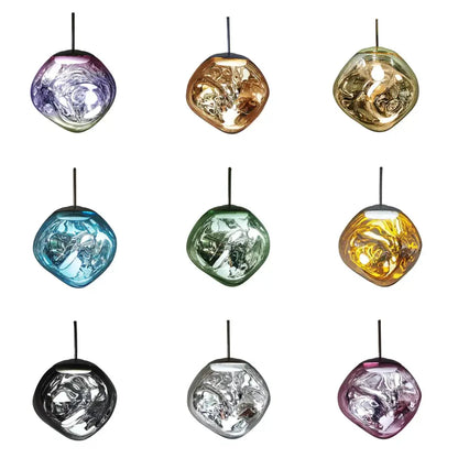 Modern golden glass lava pendant lights for dining room