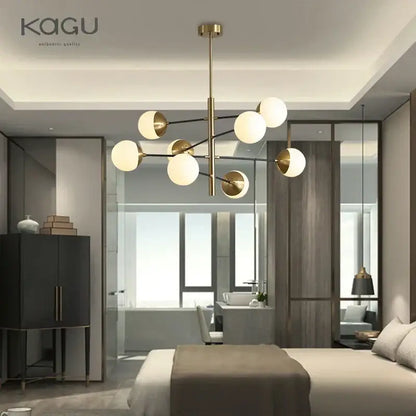 Modern golden glass magic bean chandelier for dining room