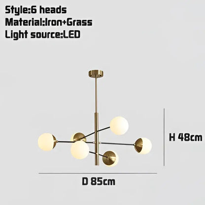 Modern golden glass magic bean chandelier for dining room