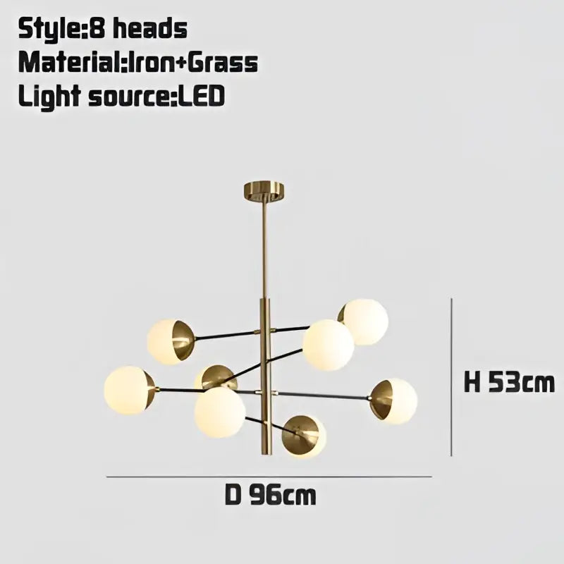 Modern golden glass magic bean chandelier for dining room