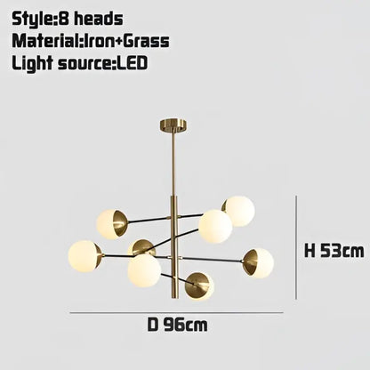 Modern golden glass magic bean chandelier for dining room