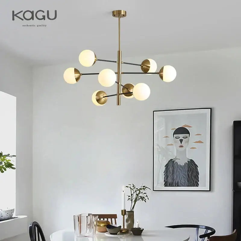Modern golden glass magic bean chandelier for dining room