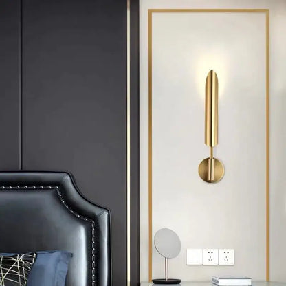 Modern golden inclined tube wall lamp for luxury living room bedroom