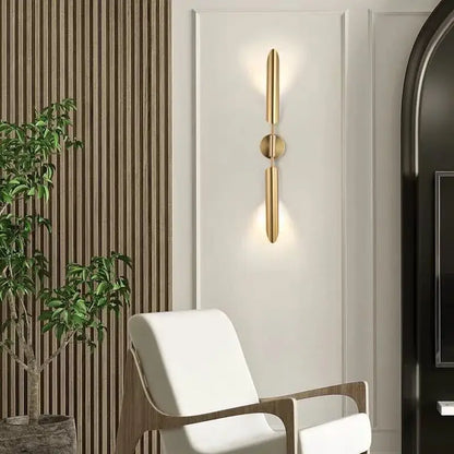 Modern golden inclined tube wall lamp for luxury living room bedroom