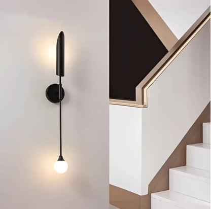 Modern golden inclined tube wall lamp for luxury living room bedroom