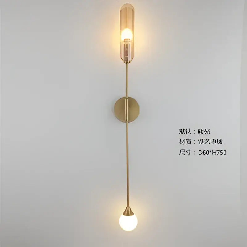 Modern golden inclined tube wall lamp for luxury living room bedroom