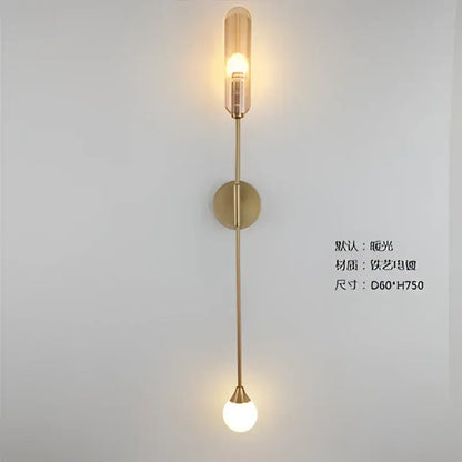 Modern golden inclined tube wall lamp for luxury living room bedroom