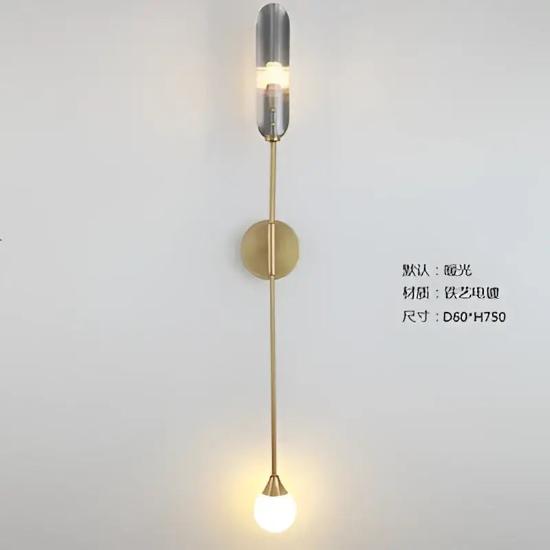 Modern golden inclined tube wall lamp for luxury living room bedroom