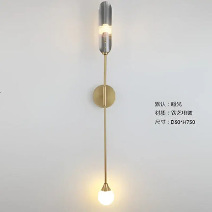 Modern golden inclined tube wall lamp for luxury living room bedroom