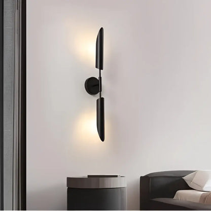 Modern golden inclined tube wall lamp for luxury living room bedroom