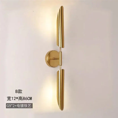 Modern golden inclined tube wall lamp for luxury living room bedroom