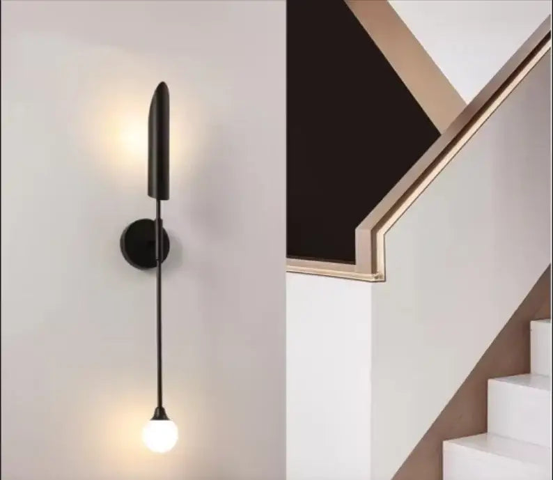 Modern golden inclined tube wall lamp living room sconce