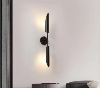 Modern golden inclined tube wall lamp living room sconce