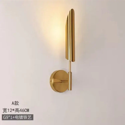 Modern golden inclined tube wall lamp living room sconce