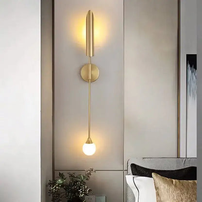 Modern golden inclined tube wall lamp living room sconce