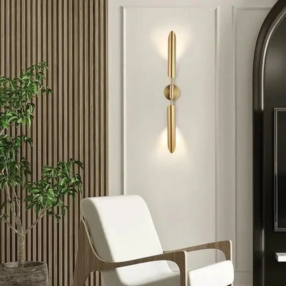 Modern golden inclined tube wall lamp living room sconce