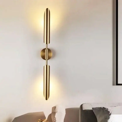 Modern golden inclined tube wall lamp living room sconce