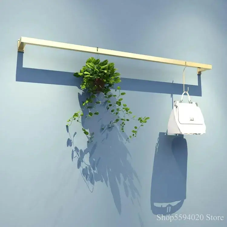 Modern golden iron ladder shelf towel rack bedroom garment display