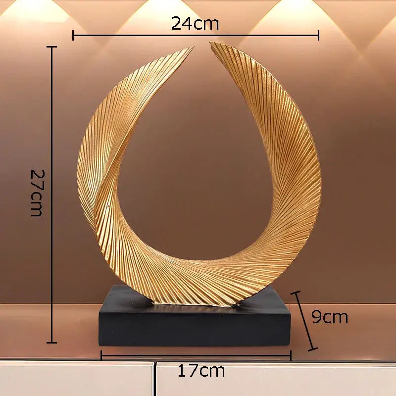 Modern golden knot sculpture – living room desk ornament