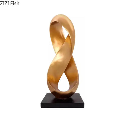 Modern golden knot sculpture – living room desk ornament