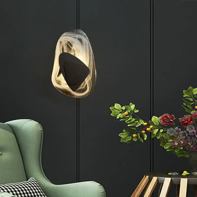 Modern golden led cloud wall lamp for bedroom decor