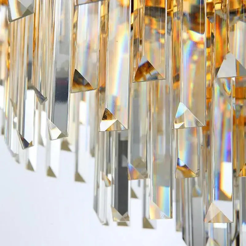 Modern golden led crystal ceiling light for luxury living room