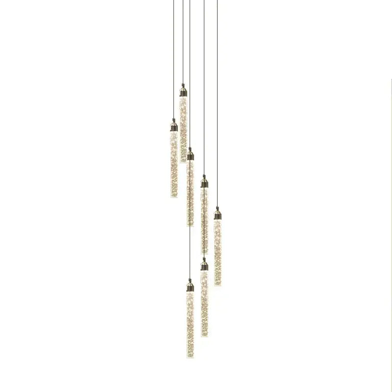 Modern golden led crystal chandelier living room staircase light