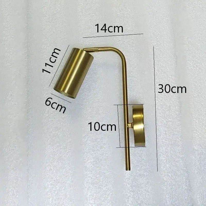 Modern golden led reading wall lamp bedroom minimalist spotlight