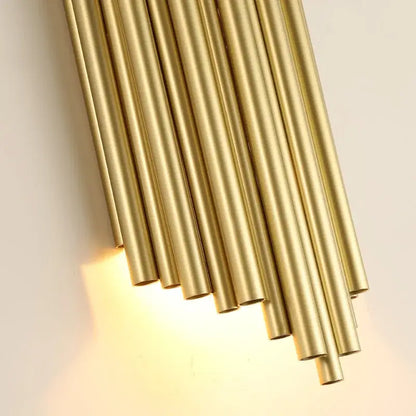 Modern golden led tube wall sconce for living room decor