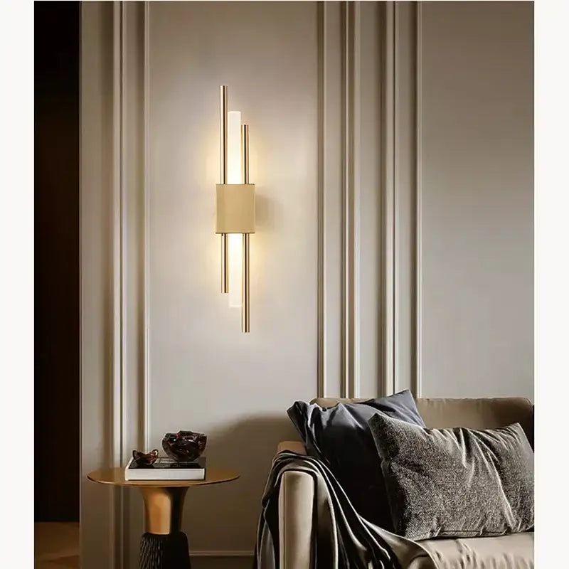 Modern golden led wall lamp for bedroom ambient lighting