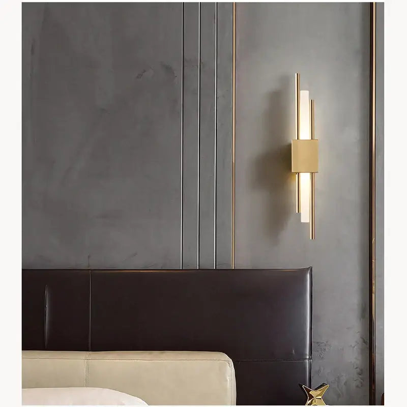 Modern golden led wall lamp for bedroom ambient lighting