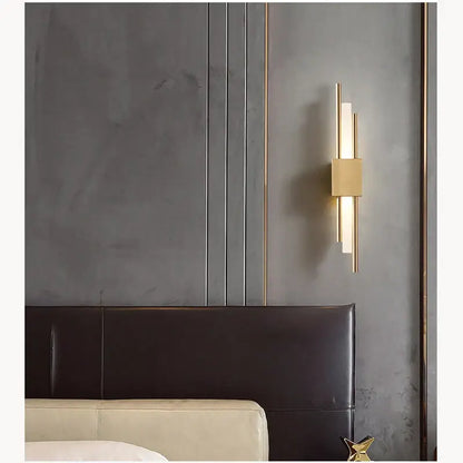 Modern golden led wall lamp for bedroom ambient lighting