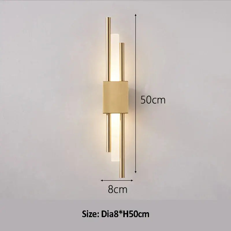 Modern golden led wall lamp for bedroom ambient lighting