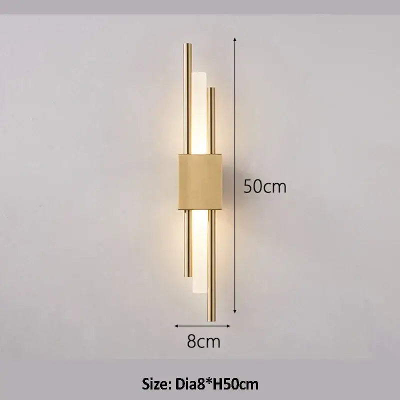 Modern golden led wall lamp for bedroom ambient lighting