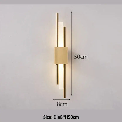 Modern golden led wall lamp for bedroom ambient lighting