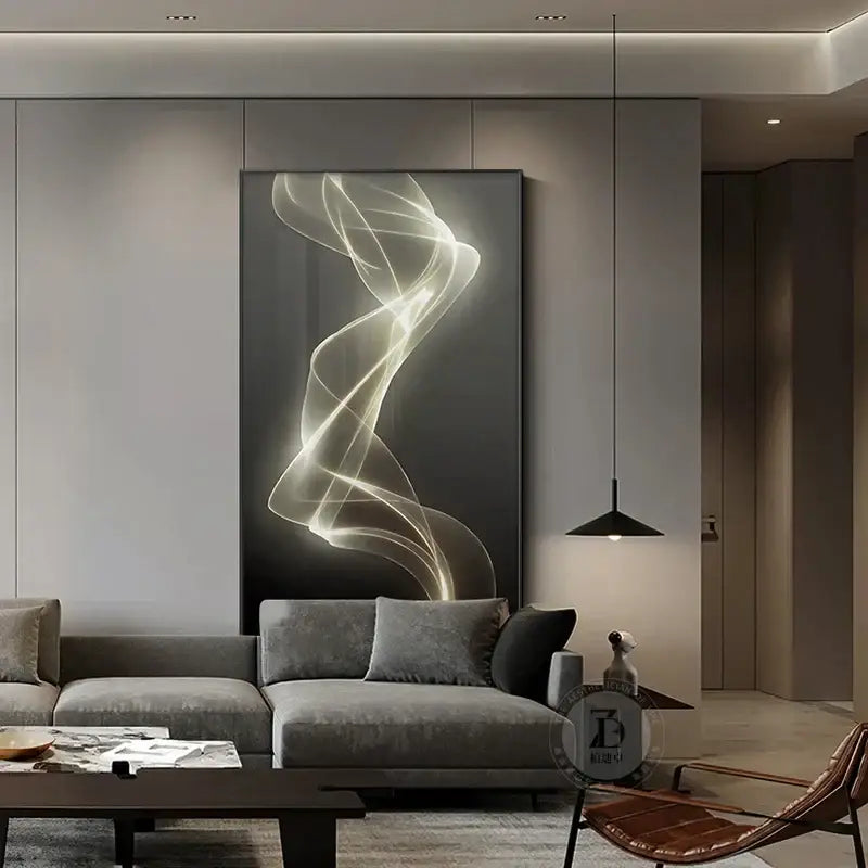 Modern golden led wall lights living room art panel