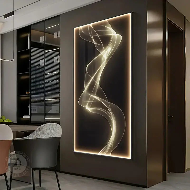 Modern golden led wall lights living room art panel