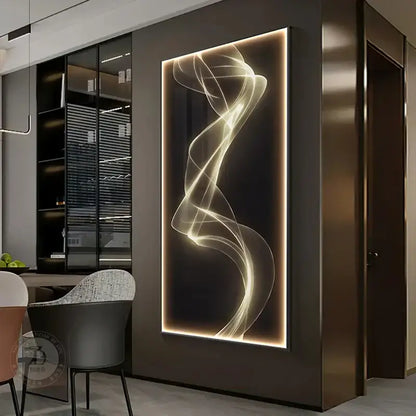Modern golden led wall lights living room art panel