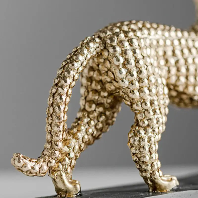 Modern golden leopard resin figurine living room decor