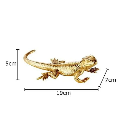 Modern golden lizard sculpture living room metal desk ornament
