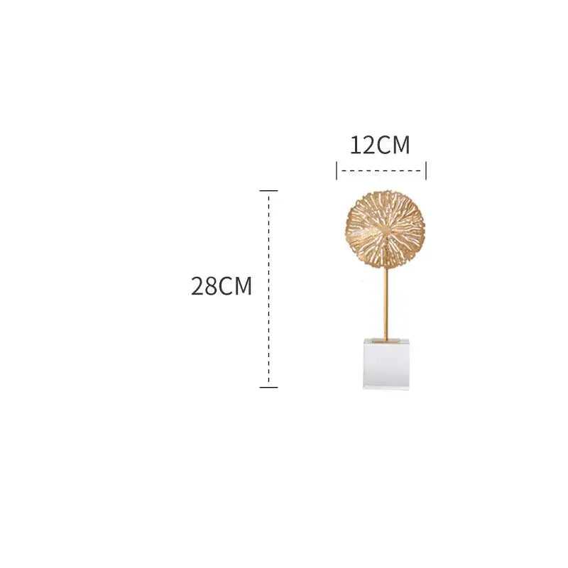 Modern golden lotus sculpture living room metal decor