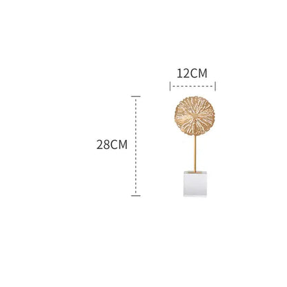 Modern golden lotus sculpture living room metal decor