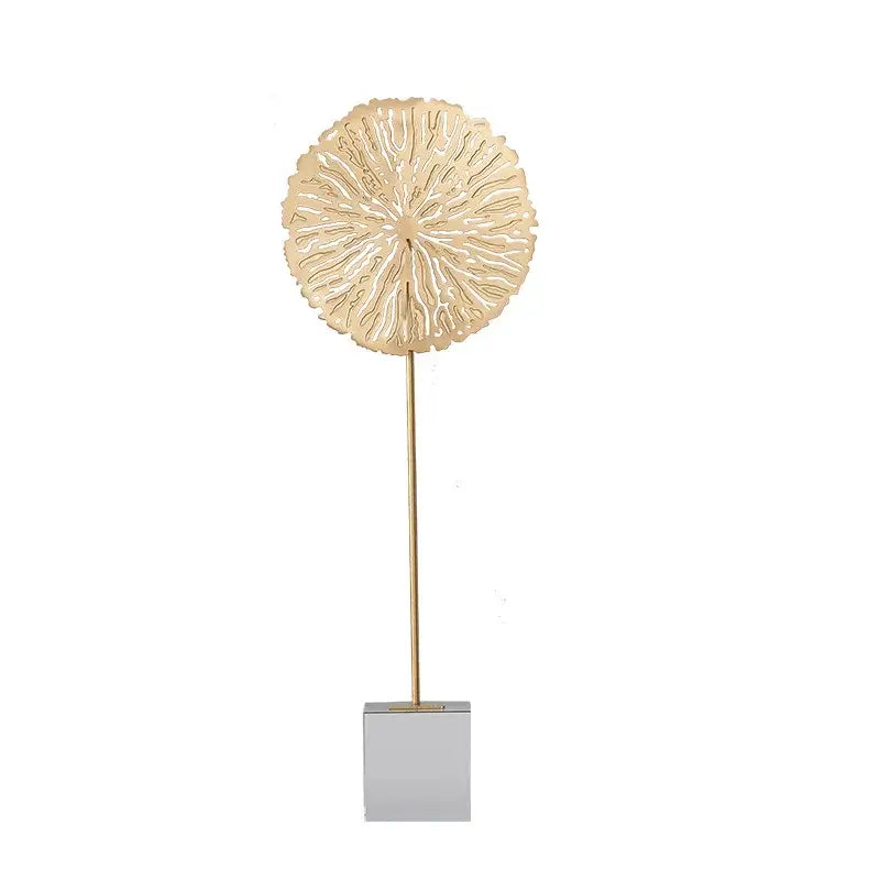 Modern golden lotus sculpture living room metal decor