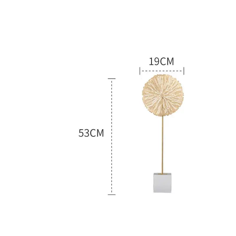 Modern golden lotus sculpture living room metal decor