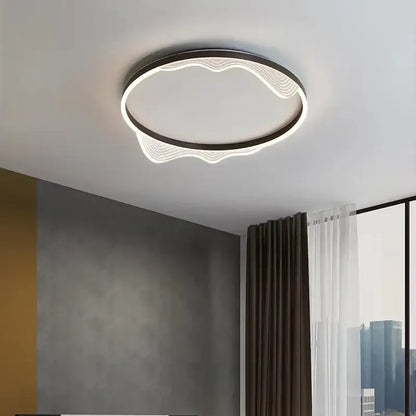 Modern golden lustre ceiling lamp for bedroom warm led light