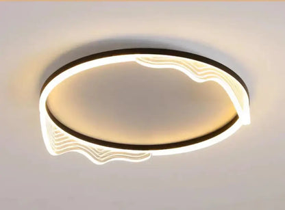 Modern golden lustre ceiling lamp for bedroom warm led light